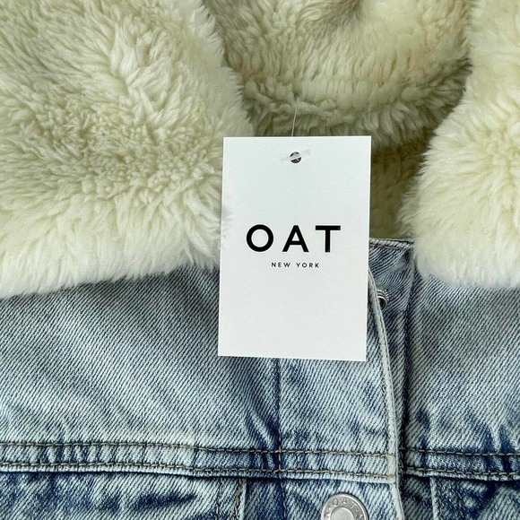 OAT New York Women's Blue Denim Trucker Jacket Sz XL Reversible Shepra Jeans - Picture 8 of 11